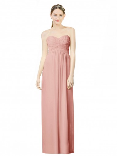 Bliss Pink Sleeveless Sweetheart A-Line Soft Chiffon Bridesmaid Dress Worcester