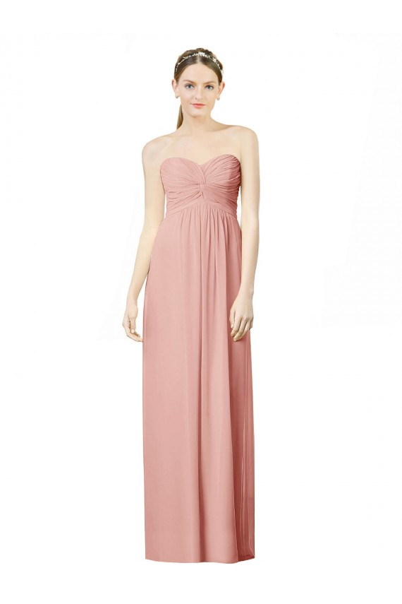 Bliss Pink Sleeveless Sweetheart A-Line Soft Chiffon Bridesmaid Dress Worcester