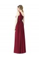 Burgundy Sleeveless One Shoulder A-Line Soft Chiffon Bridesmaid Gown Worcester