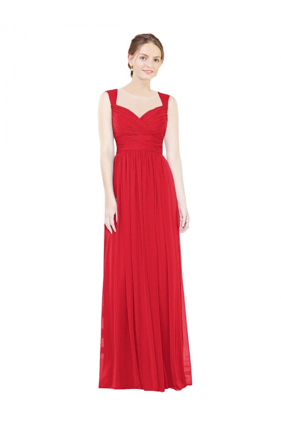 Red Sleeveless Sweetheart A-Line Chiffon Bridesmaid Dress / Evening Dress Worcester