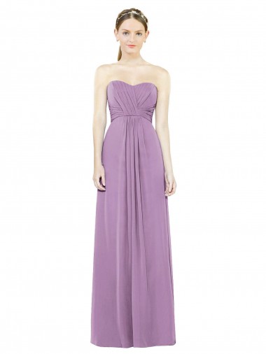 Dark Lavender Sleeveless Sweetheart A-Line Soft Chiffon Bridesmaid Dress Worcester