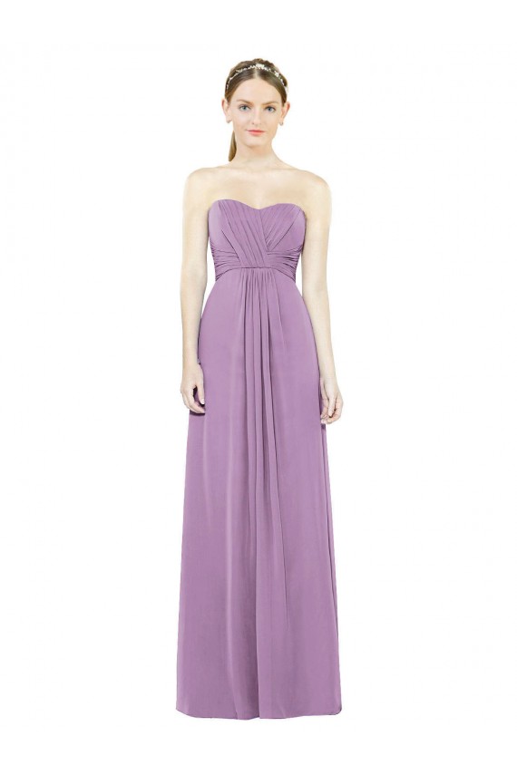 Dark Lavender Sleeveless Sweetheart A-Line Soft Chiffon Bridesmaid Dress Worcester