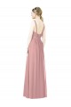 Dusty Pink Sleeveless High Neck A-Line Soft Chiffon Bridesmaid Dress Worcester