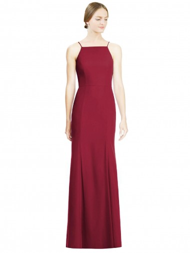 Sleeveless Spaghetti Straps Mermaid Soft Chiffon Bridal Party Dress Worcester