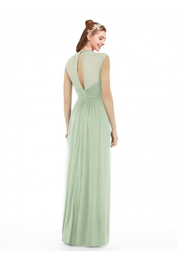 Sage Cap Sleeves Sweetheart A-Line Soft Chiffon Formal Dress / Bridesmaid Dress Worcester