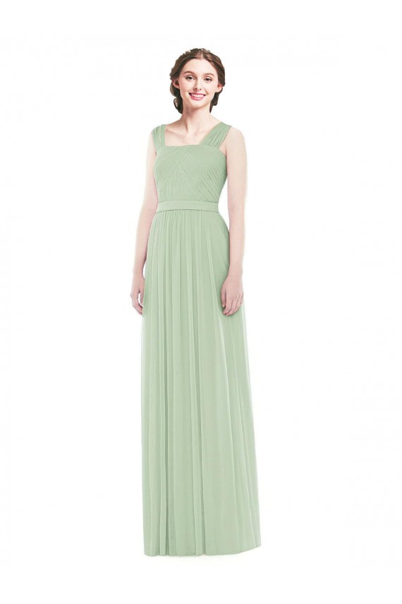 Sleeveless Spaghetti Straps A-Line Soft Chiffon Bridal Party Dress Worcester
