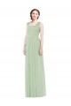 Sleeveless Spaghetti Straps A-Line Soft Chiffon Bridal Party Dress Worcester