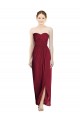 Burgundy Sleeveless Sweetheart Sheath Soft Chiffon Bridesmaid Dress Worcester
