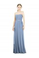 Dusty Blue Sleeveless Strapless A-Line Soft Chiffon Bridesmaid Dress Worcester