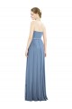 Dusty Blue Sleeveless Strapless A-Line Soft Chiffon Bridesmaid Dress Worcester