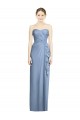 Dusty Blue Sleeveless Sweetheart Sheath Soft Chiffon Bridesmaid Dress Worcester