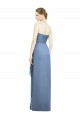Dusty Blue Sleeveless Sweetheart Sheath Soft Chiffon Bridesmaid Dress Worcester