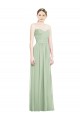 Criss Cross Back Sage Sleeveless Sweetheart A-Line Soft Chiffon Bridesmaid Dress Worcester