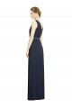 Dark Navy Sleeveless V-Neck A-Line Chiffon Bridesmaid Gowns Worcester