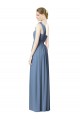 Dusty Blue Sleeveless One Shoulder A-Line Soft Chiffon Bridesmaid Dress Worcester