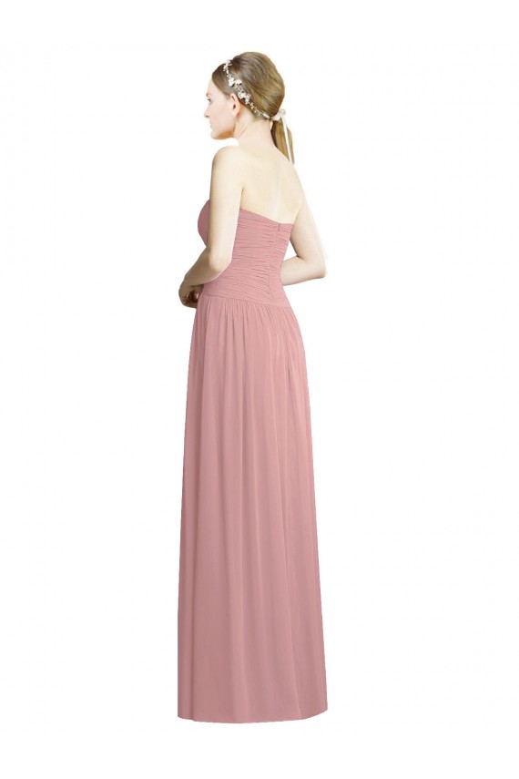 Dusty Pink Sleeveless Sweetheart A-Line Chiffon Bridesmaid Dress / Evening Dress Worcester