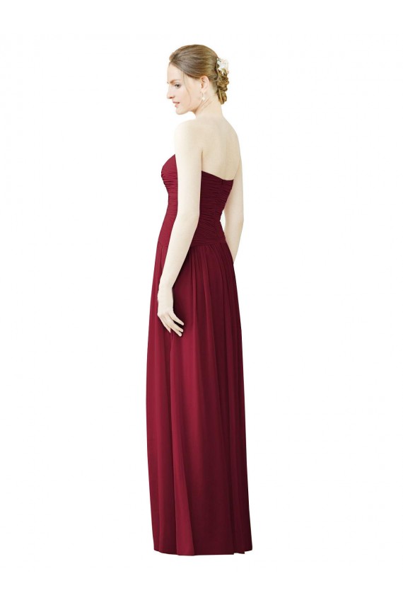 Burgundy Sleeveless Sweetheart A-Line Soft Chiffon Evening Dress / Bridesmaid Dress Worcester