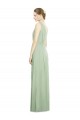 V-Back Sage Sleeveless V-Neck A-Line Soft Chiffon Bridesmaid Dress Worcester
