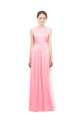 Salmon Sleeveless Halter Neck A-Line Soft Chiffon Bridesmaid Dress Worcester