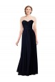 Dark Navy Sleeveless Sweetheart A-Line Soft Chiffon Formal Dress / Bridesmaid Dress Worcester