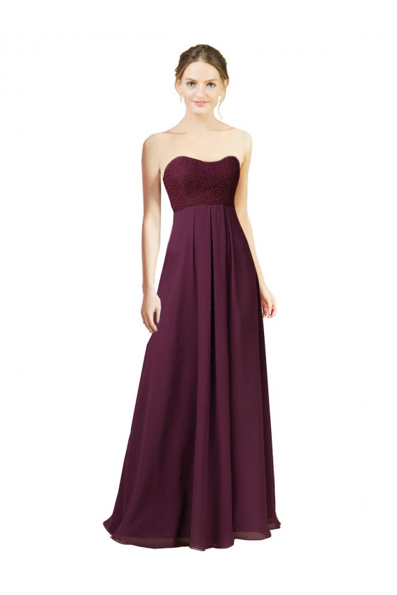 Grape Sleeveless Sweetheart A-Line Chiffon Bridesmaid Dress Worcester
