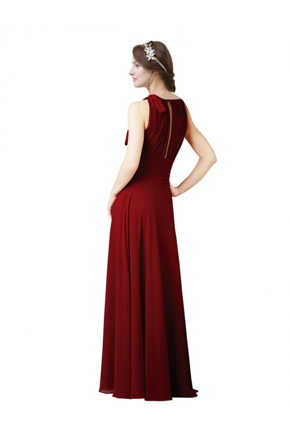 Sleeveless Halter Neck Sheath Soft Chiffon Bridesmaid Dress Worcester
