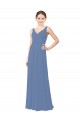 Sleeveless V-Neck Sheath Soft Chiffon Bridal Party Dress Worcester