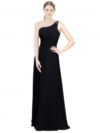 Sleeveless One Shoulder A-Line Chiffon Bridesmaid Dresses Worcester