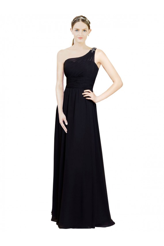 Sleeveless One Shoulder A-Line Chiffon Bridesmaid Dresses Worcester