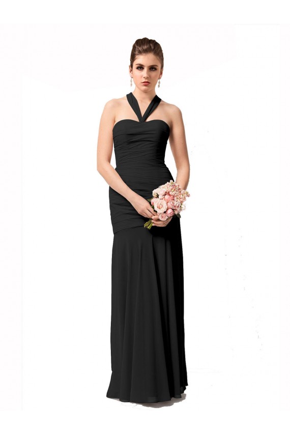 Sleeveless Halter Neck Mermaid Chiffon Bridesmaid Dress / Evening Dress Worcester