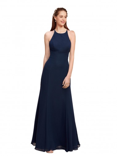 Sleeveless Halter Neck Mermaid Soft Chiffon Prom Dress / Bridesmaid Dress Worcester