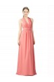Watermelon Sleeveless Halter Neck A-Line Soft Chiffon Bridesmaid Dress Worcester