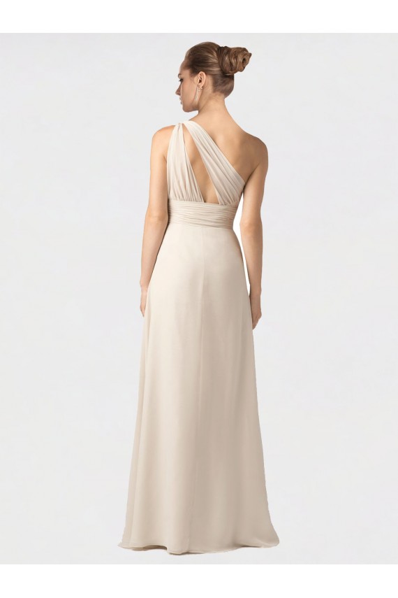 Black Sleeveless One Shoulder A-Line Soft Chiffon Bridesmaid Dress Worcester