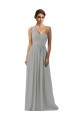 Silver Sleeveless One Shoulder A-Line Soft Chiffon Bridesmaid Dress Worcester