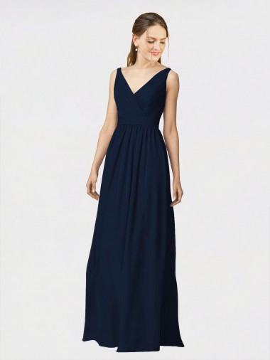 Sleeveless V-Neck A-Line Chiffon Bridesmaid Dresses / Formal Dresses Worcester