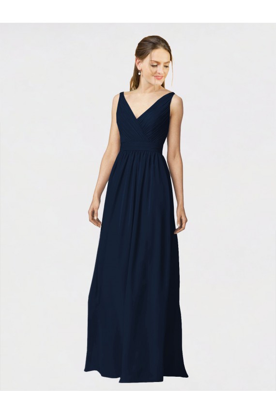 Sleeveless V-Neck A-Line Chiffon Bridesmaid Dresses / Formal Dresses Worcester