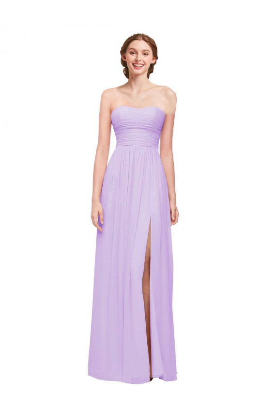 Lilac Sleeveless Sweetheart A-Line Soft Chiffon Evening Dress / Bridesmaid Dress Worcester