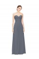 Slate Grey Sleeveless Sweetheart A-Line Soft Chiffon Bridesmaid Dress Worcester