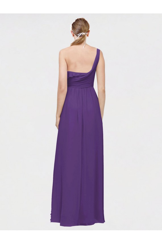 Sleeveless One Shoulder A-Line Soft Chiffon High Low Bridesmaid Dress Worcester