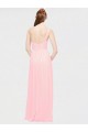 Pink Sleeveless One Shoulder A-Line Soft Chiffon Bridesmaid Dress Worcester