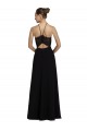 Open Back Sleeveless Halter Neck A-Line Soft Chiffon & Lace Bridesmaid Gown Worcester