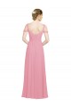 Skin Pink Sleeveless Off the Shoulder A-Line Soft Chiffon Bridesmaid Dress Worcester