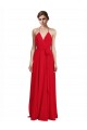 Red Sleeveless Spaghetti Straps A-Line Chiffon Bridesmaid Dress Worcester