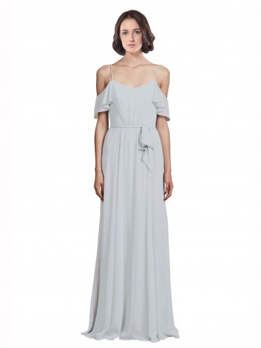 Frost Sleeveless Off the Shoulder A-Line Soft Chiffon Formal Dress / Bridesmaid Dress Worcester