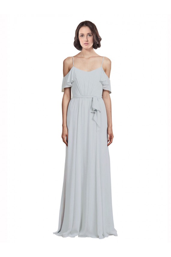 Frost Sleeveless Off the Shoulder A-Line Soft Chiffon Formal Dress / Bridesmaid Dress Worcester