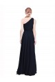 Dark Navy Sleeveless One Shoulder A-Line Chiffon Bridesmaid Dress / Evening Dress Worcester