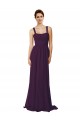 Grape Sleeveless Spaghetti Straps A-Line Soft Chiffon Bridesmaid Dress Worcester