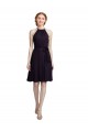 Grape Sleeveless Halter Neck A-Line Soft Chiffon Cocktail Dresses Worcester