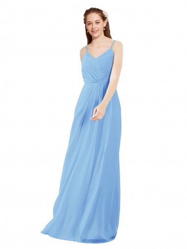 Low Back Sleeveless V-Neck Sheath Soft Chiffon Bridesmaid Dress Worcester