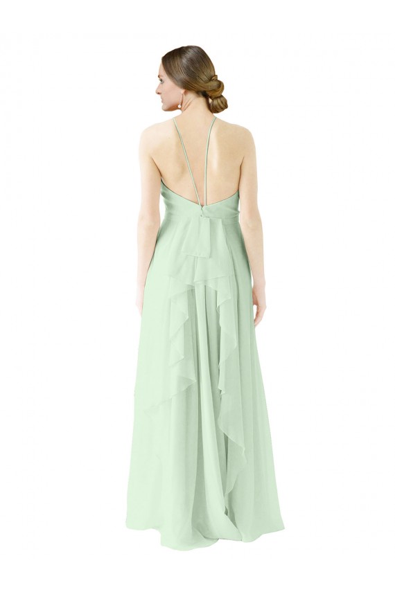 Sage Sleeveless Halter Neck A-Line Soft Chiffon Bridesmaid Dress Worcester